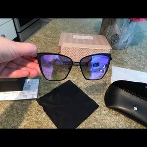 DIFF Becky Black/Purple Mirrored Sunglasses